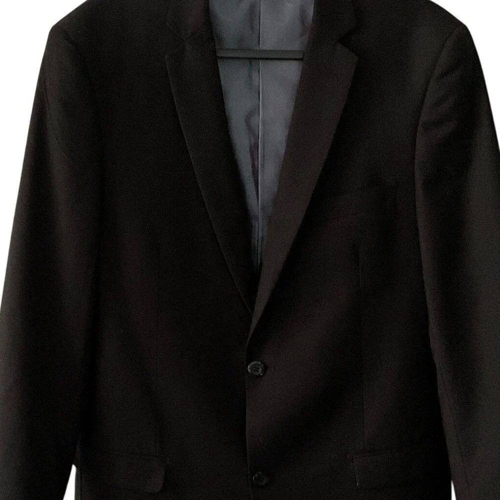 Vitali Mens Black Two Button Blazer Suit Jacket G1235-COLBY Size 42L